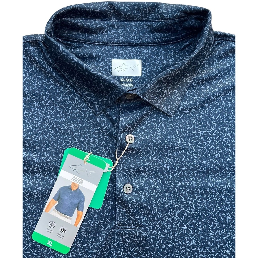 Greg Norman Men's Golf Polo Moisture Wicking Shirt Navy Blue Size X-Large